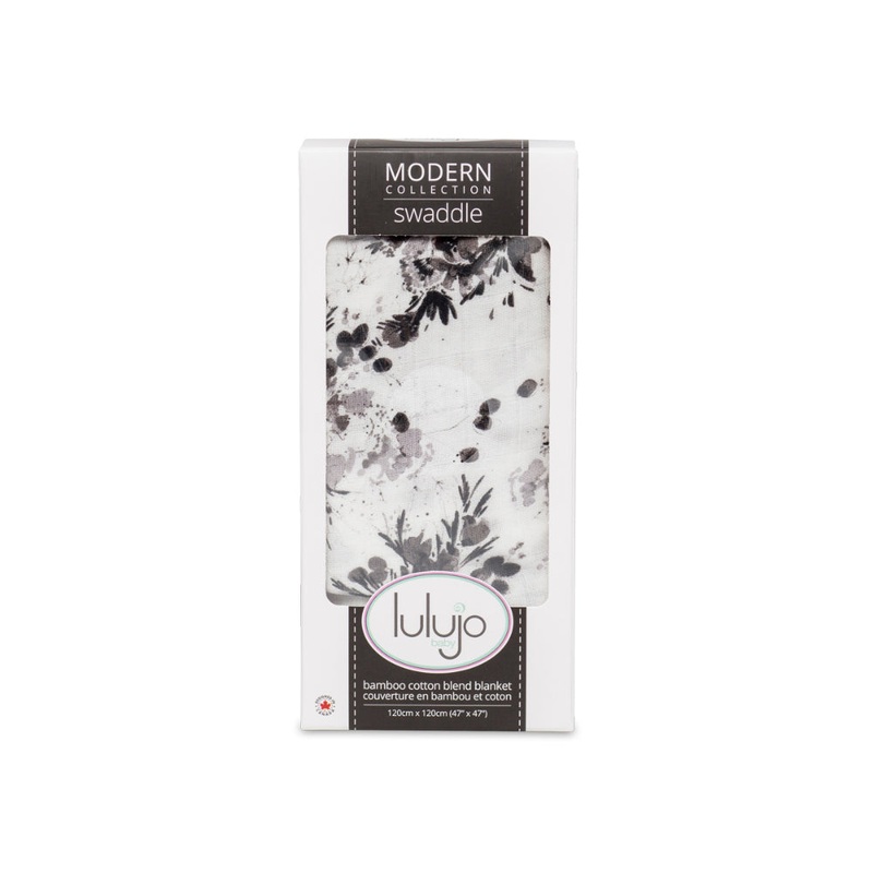 Lulujo  Muslin Swaddle Black Floral
