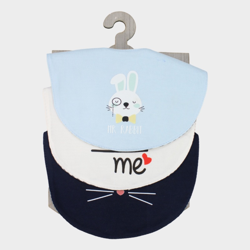 BABY Boys Cotton Bib Set  Mr. Rabbit (Pack of 3)