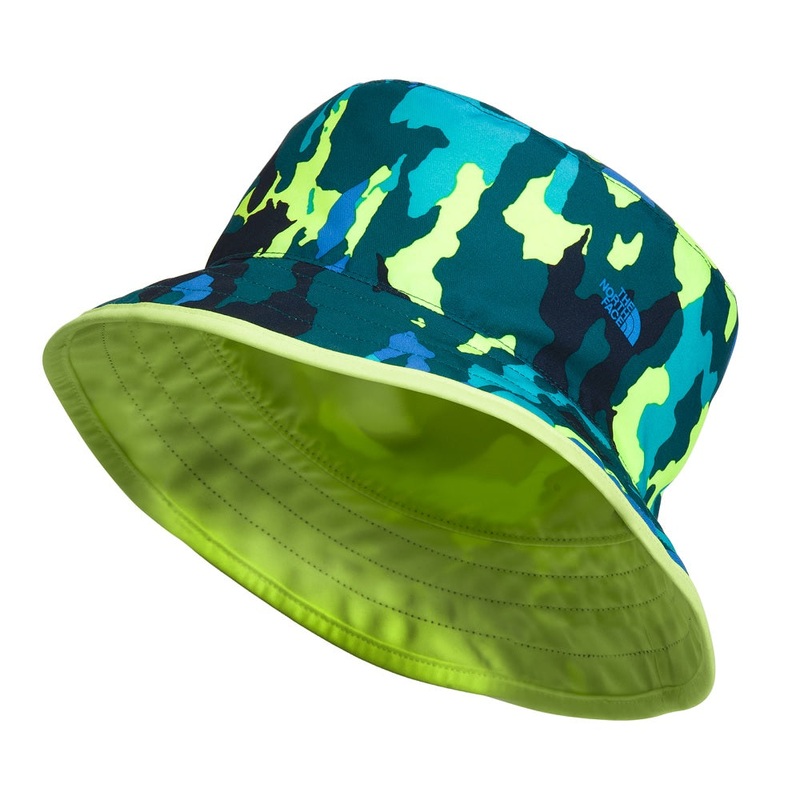 The North Face Kids’ Class V Reversible Bucket Hat (Summit Navy Nature Camo/LED Yellow)