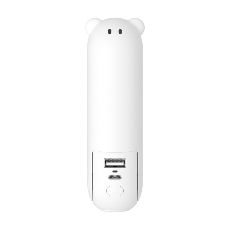BuggyGear USB-C Rechargeable Bear Fan – White