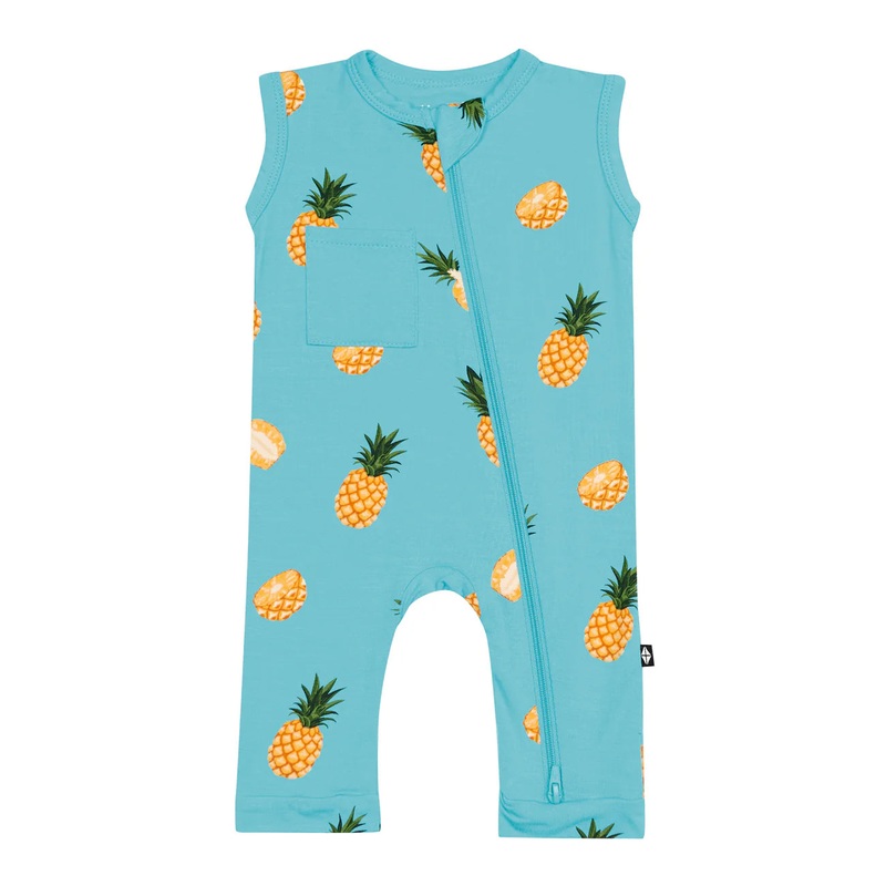 Kyte Baby Sleeveless Zippered Romper (Pineapple)