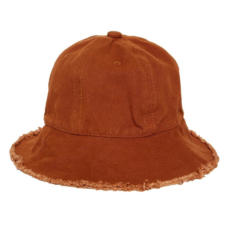 Headster Kids Raw Edge Brown Cloche Hat