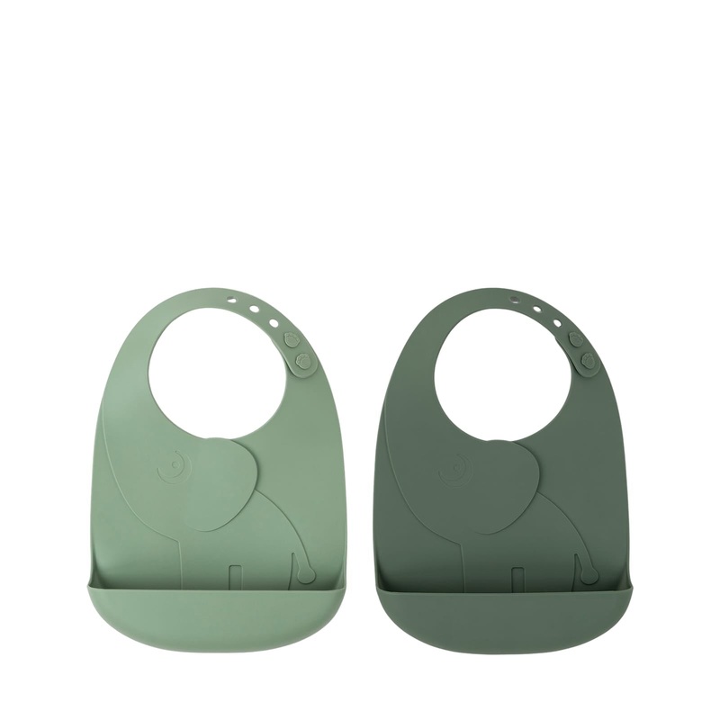 Silicone Bib 2 Pack – Elphee Green Mix