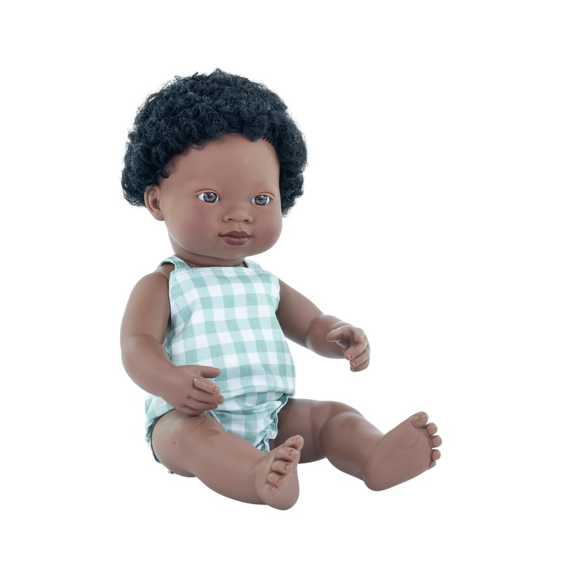 African Boy Dressed Baby Doll – 38cm