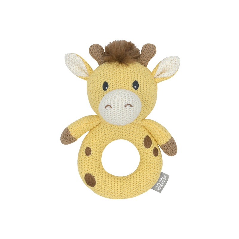 Knitted Ring Rattle Noah the Giraffe