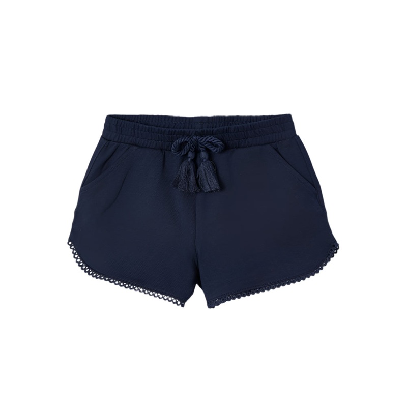 Scallop Edge Cotton Shorts – Navy by Mayoral