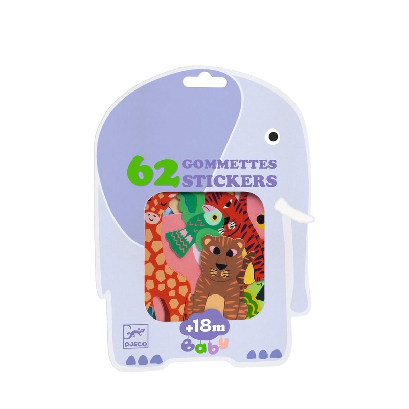 62 Repositionable Stickers – Safari Animals