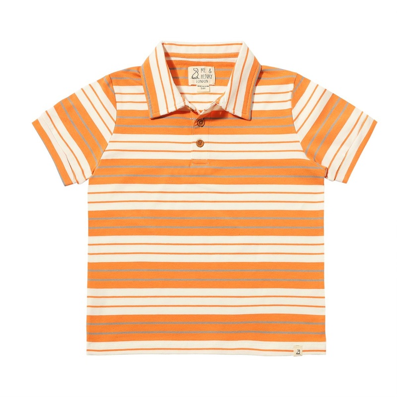 Me & Henry Flagstaff Polo (Tangerine/Grey/White)