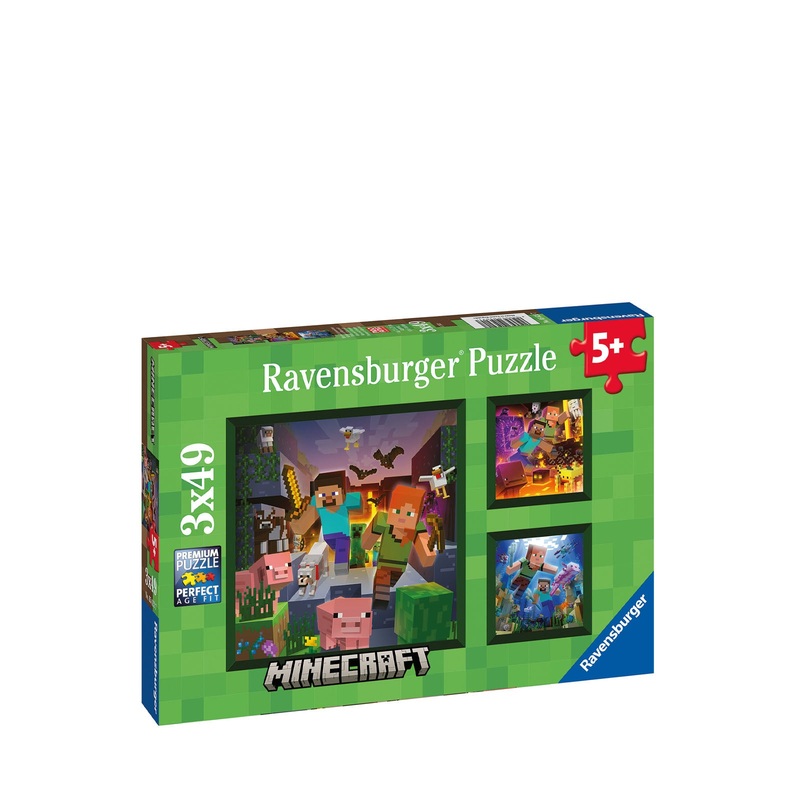 Minecraft Biomes – 3 x 49 Piece Puzzles