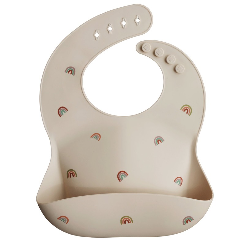 Silicone Baby Bib – Rainbows by Mushie & Co