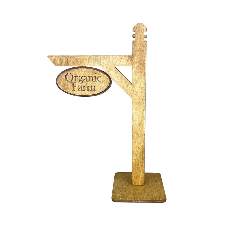 Wooden Organic Farm Sign