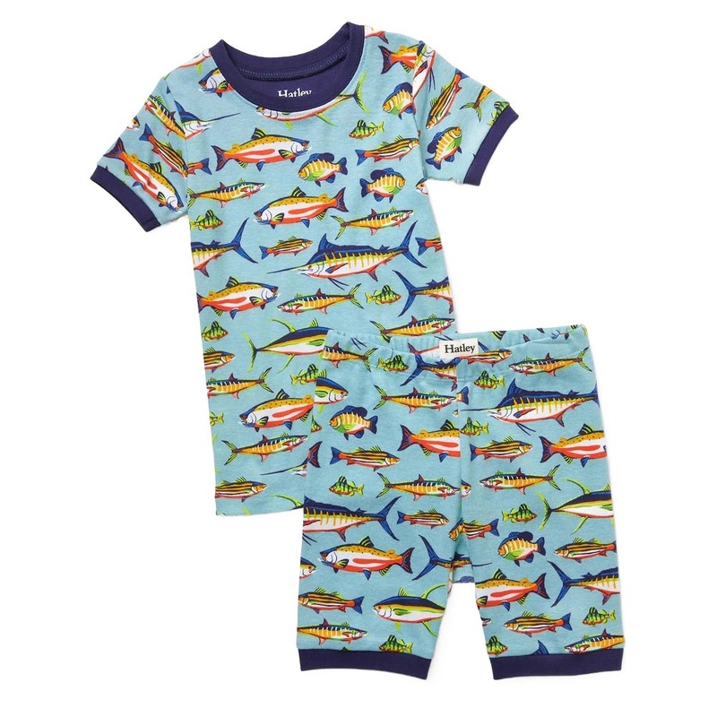 Hatley Organic Cotton Short Pajama Set (Lots of Fish)