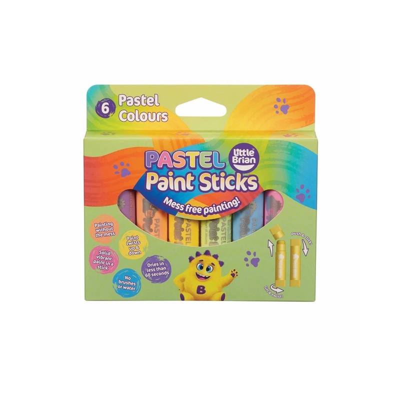 Little Brian Paint Sticks Pastel 6 Pack