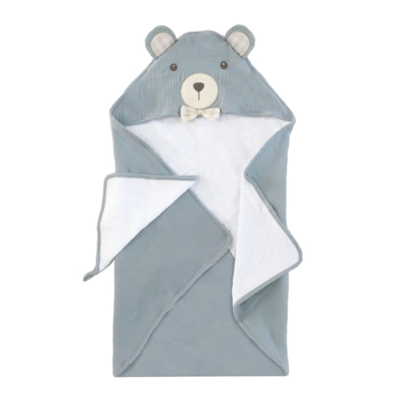 Petit Bear Terry Muslin Baby Towel and Washcloth Set by Mon Ami