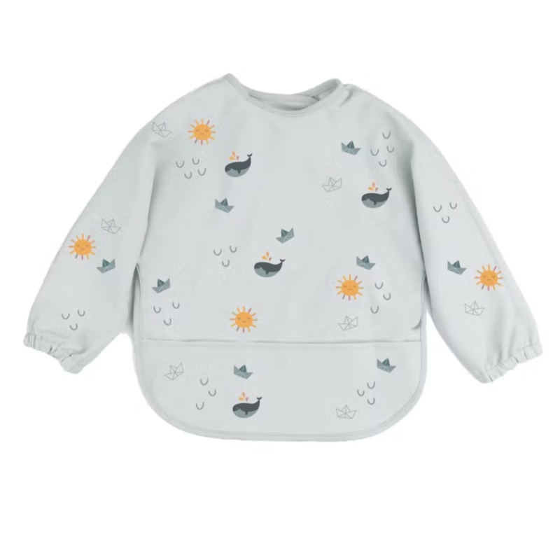 Long Sleeve Bib – Origami Boats by Cotton Cloud