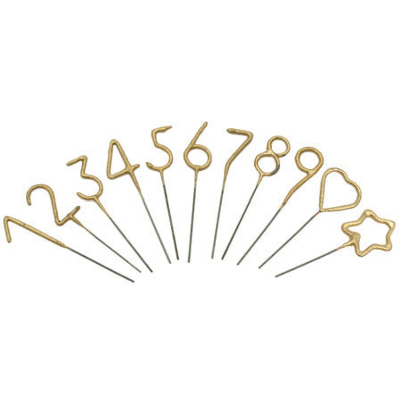 Mini Gold Sparkler Number Birthday Candle – 8 by TOPS Malibu