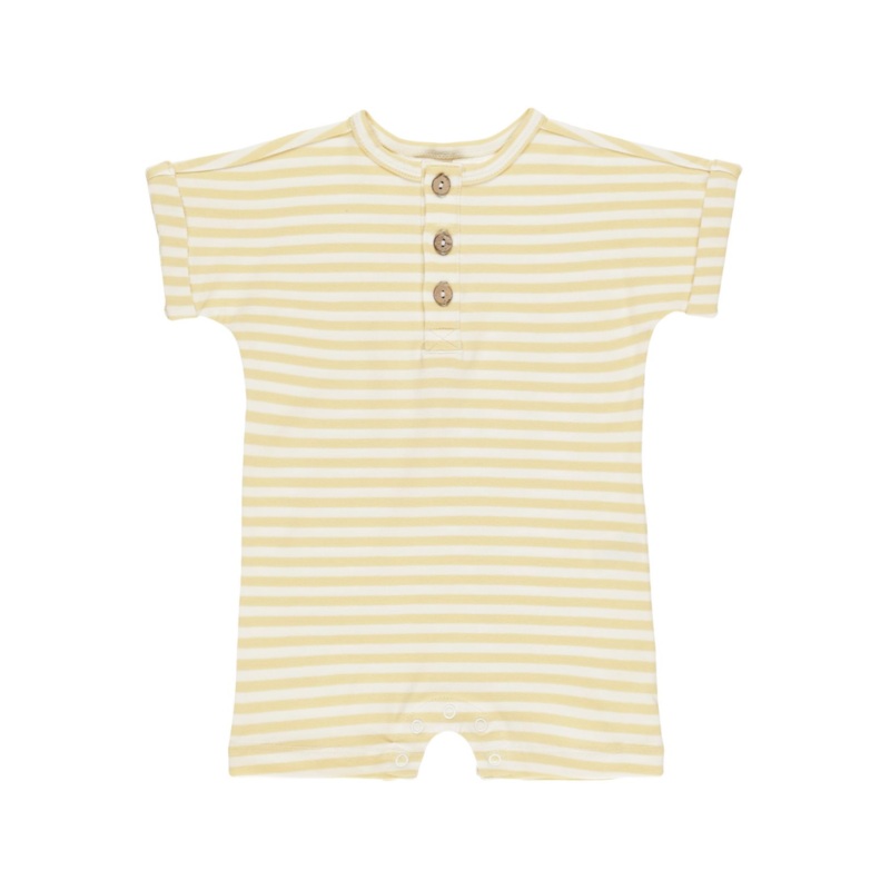 Short Sleeve One-Piece – Yellow Stripe by Quincy Mae