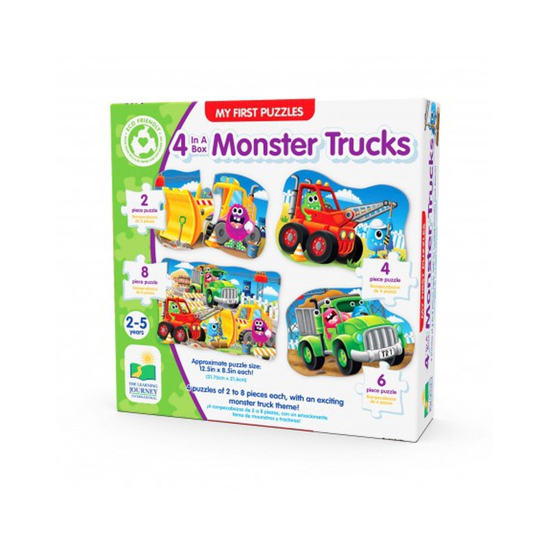 The Learning Journey My First Puzzle Sets 4InABox Puzzles Monster Trucks