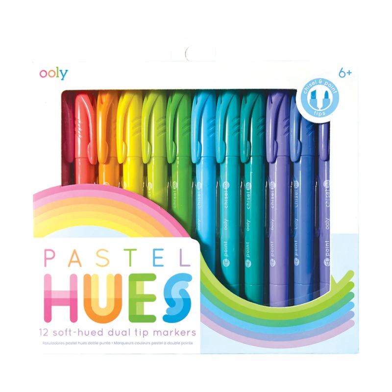 Pastel Hues Dual Tip Markers – Set of 12 by OOLY
