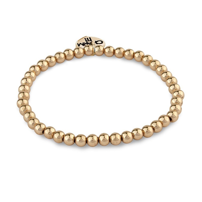 Charm It! 4mm Gold Bead Bracelet Stretch