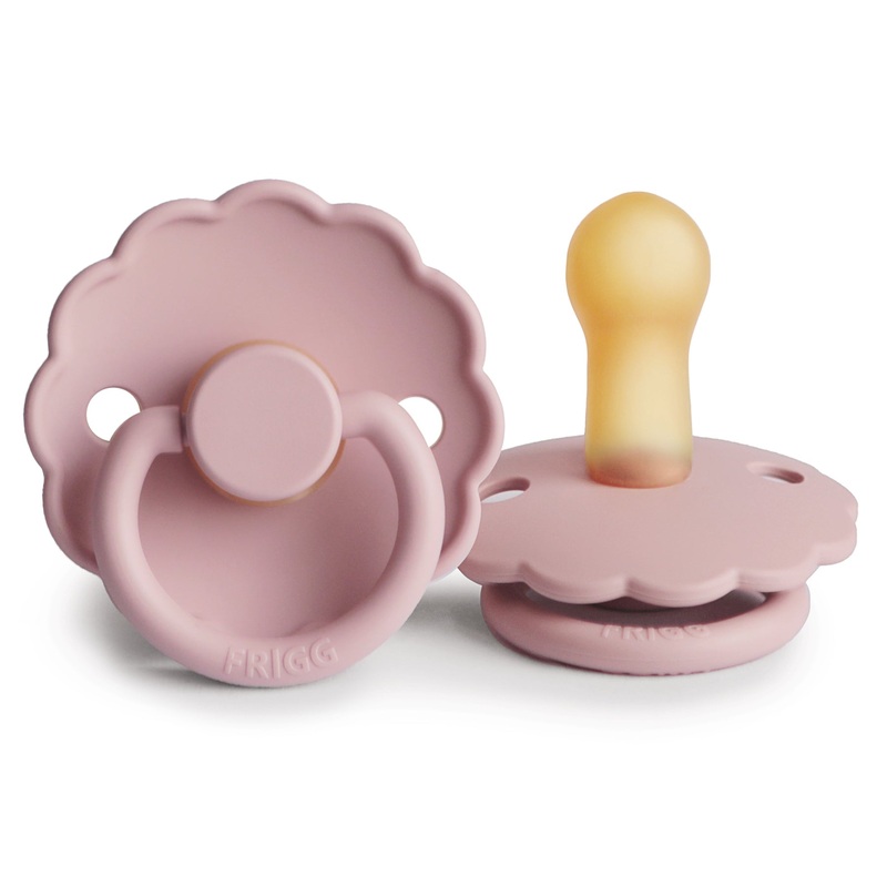 FRIGG Daisy Natural Rubber Pacifier Size 1  0-6 Months  1PC – Baby Pink