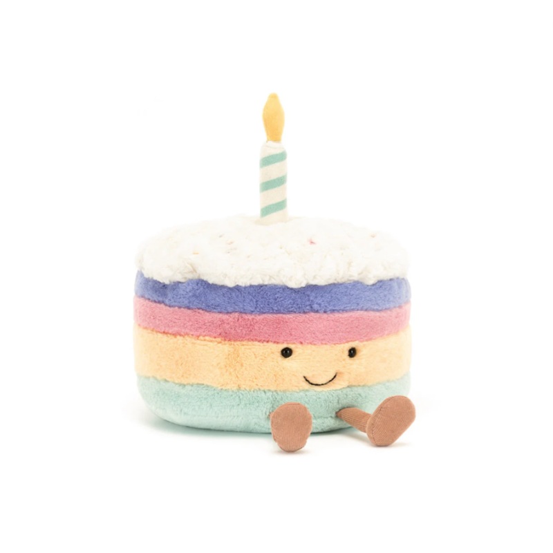 Amuseables Rainbow Birthday Cake  by Jellycat – 5×9 Inch by Jellycat