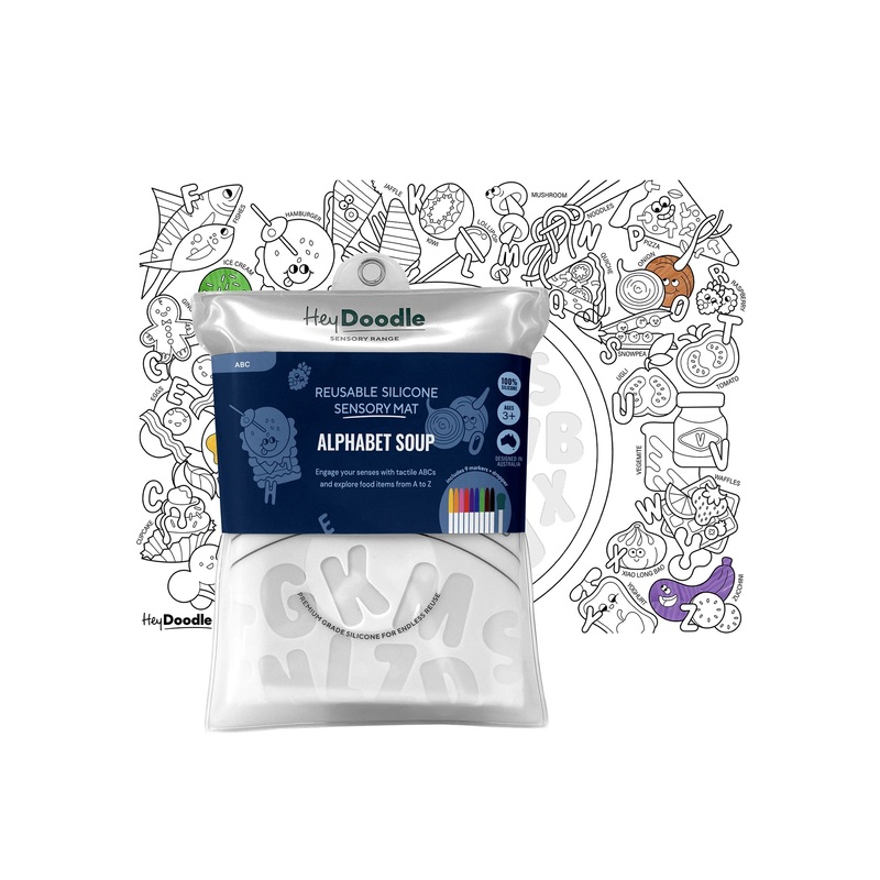 HeyDoodle Alphabet Soup Sensory Colouring & Doodle Mat