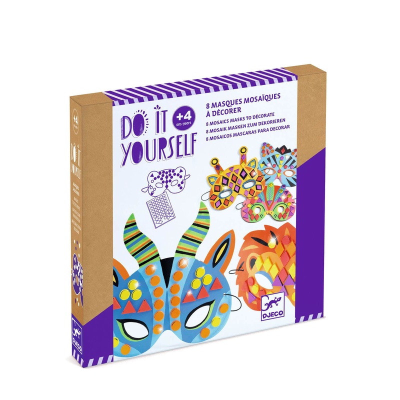 Do It Yourself Mosaics Craft Set – 8 Jungle Animal Masks