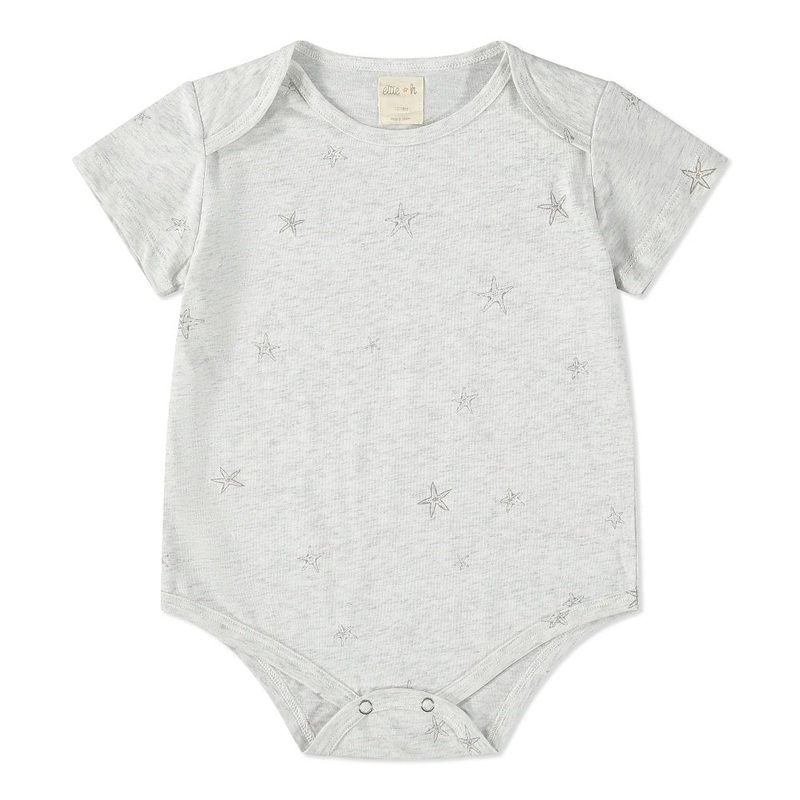 ettie + h Morgan Jersey Onesie (Grey Starfish)