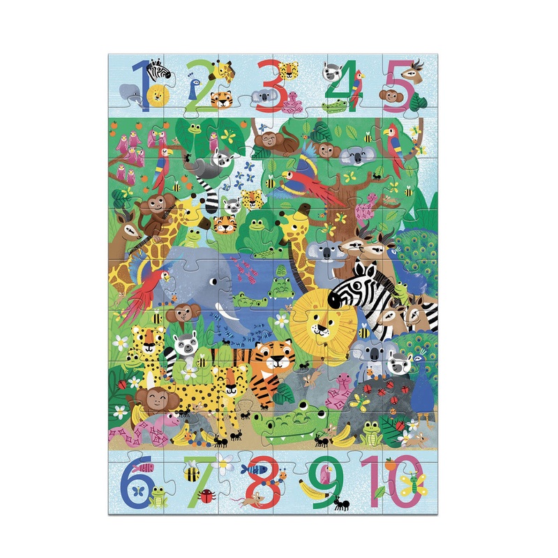 Giant 54 Piece Puzzle – 1 To 10 Jungle
