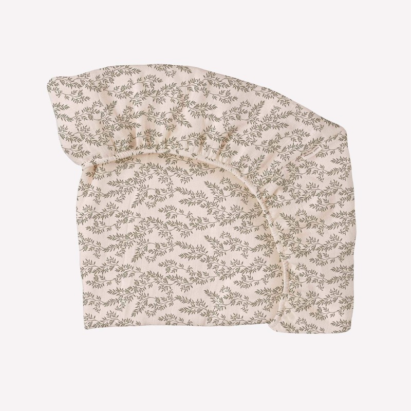 Bay Leaves Print Muslin Fitted Sheet