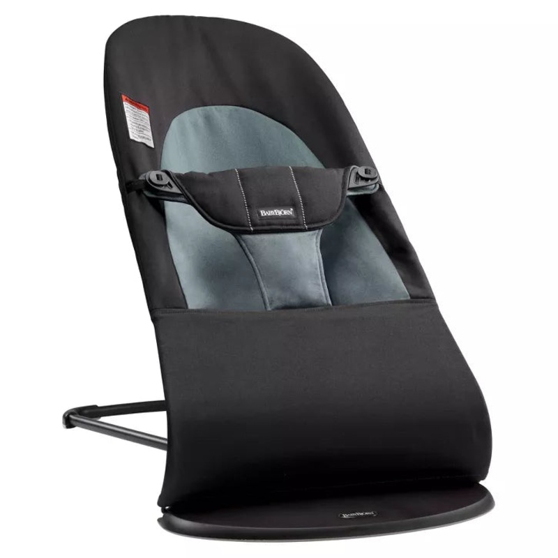 Bouncer Balance Soft – Black/Dark Grey Cotton by Baby Bjorn