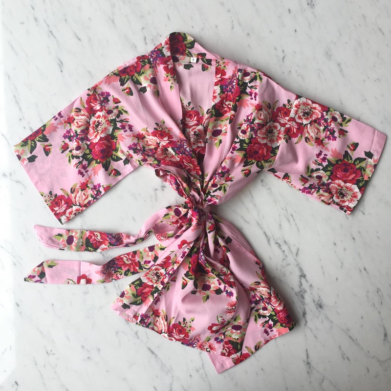 Kids Robe (3-5Y) – Mabel Floral Pink by May and Joy