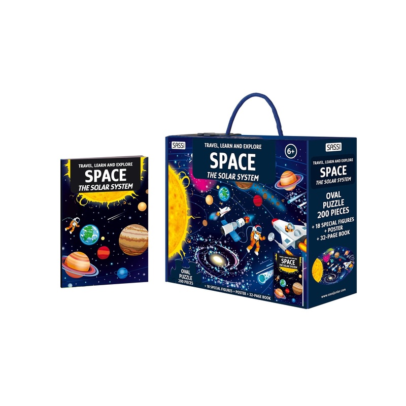 Sassi Travel Learn and Explore Puzzle & Book Set – Space