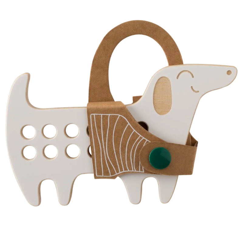 The Daschund – Small Wooden Lacing Toy by Milin