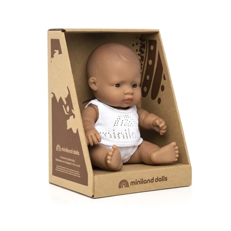 Newborn Baby Doll Hispanic Girl 8 1/4 by Miniland