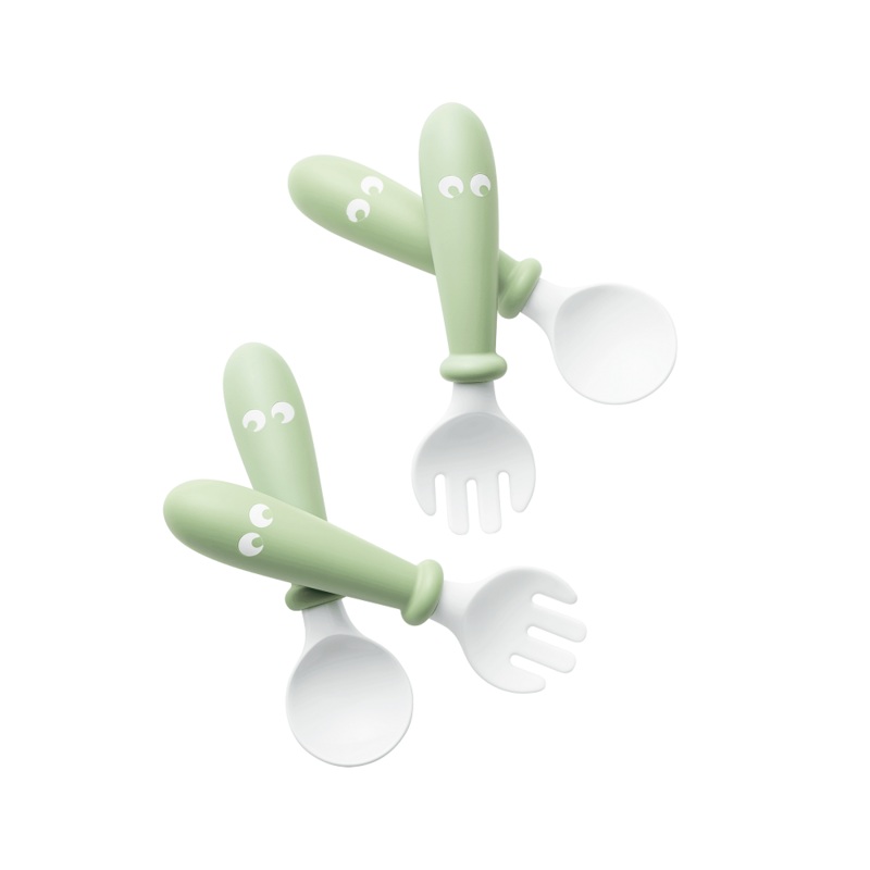 Baby Bjorn Baby Spoon & Fork 4-Piece Set (Powder Green)
