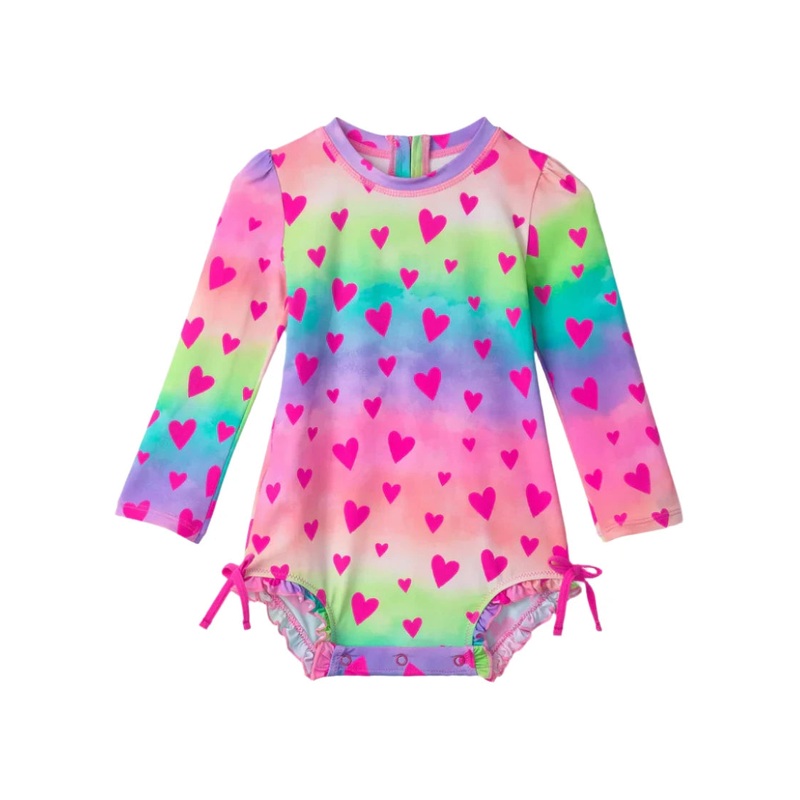 Hatley Rashguard Swimsuit (Kaleidoscope Hearts)