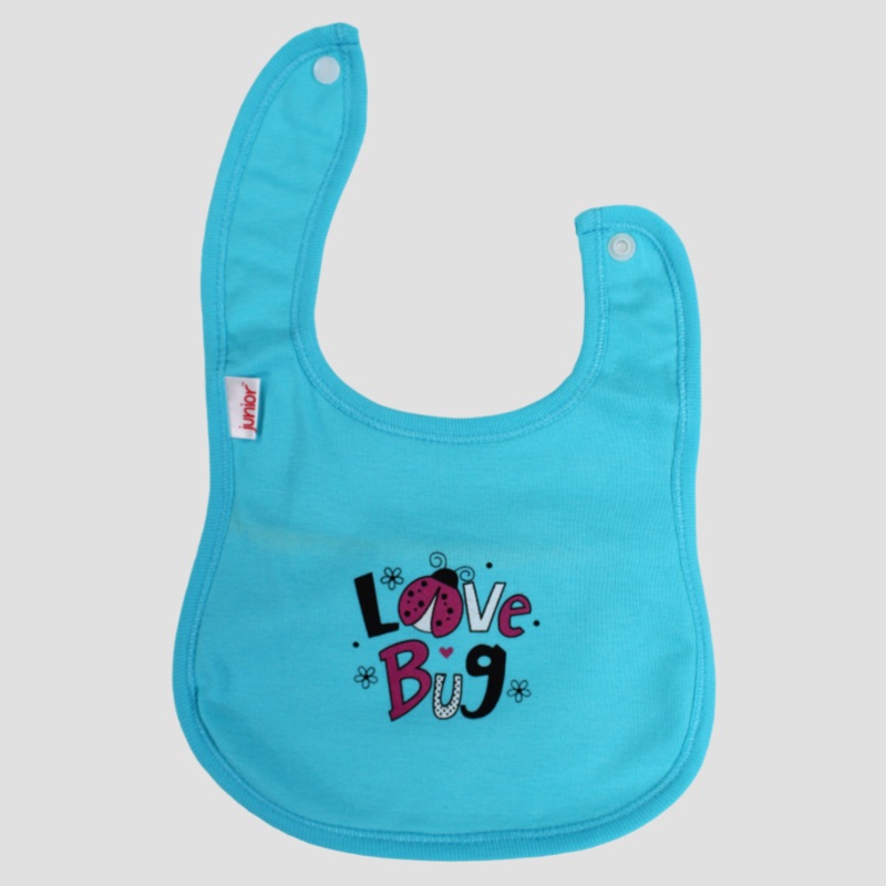 Unisex Baby Aqua Love Bug Bib|Aqua1|0-3M