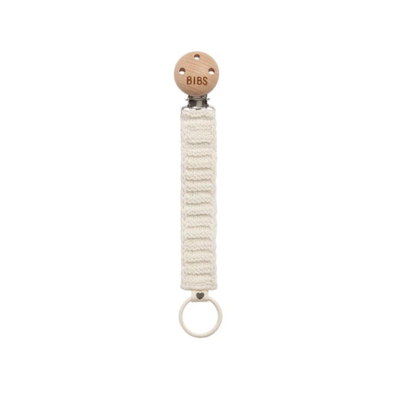 BIBS Pacifier Clip Knitted (Ivory)