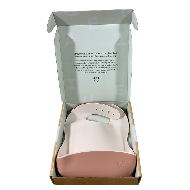 AEIOU Bib 2-Pack, Clay/Oat Milk