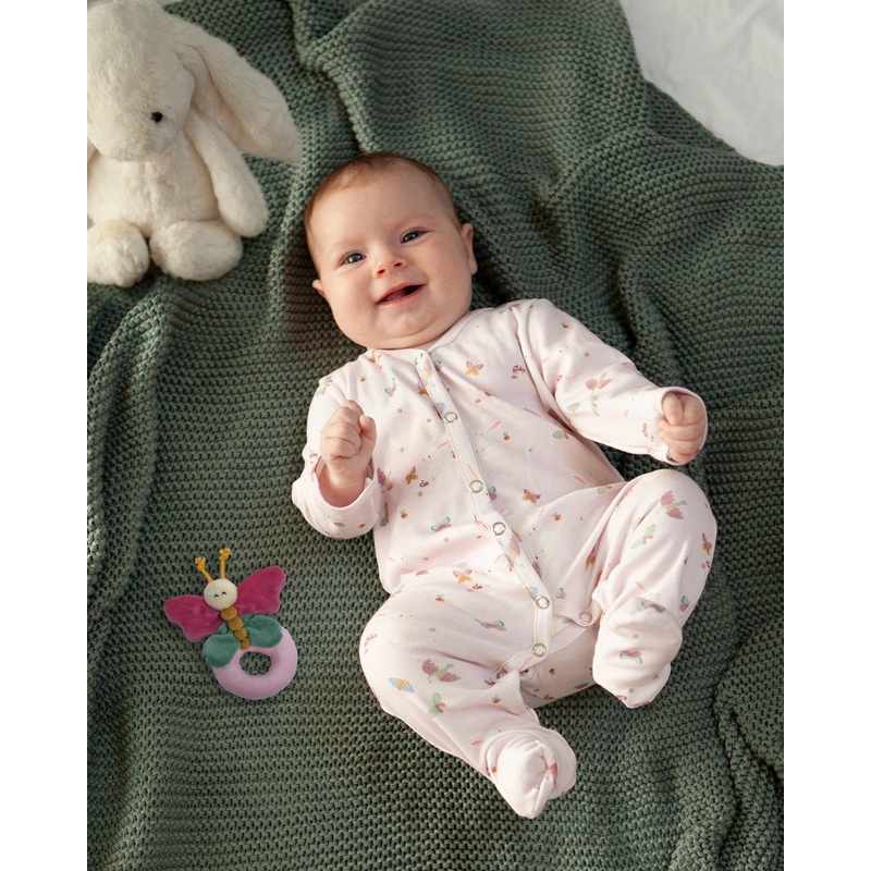 Little Stuff Butterfly Garden Romper & Rattle