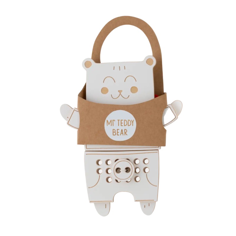 Mr Teddy Bear – Wooden Lacing Toy by Milin
