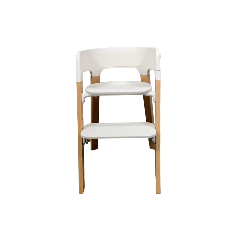 Stokke Steps Chair, White Seat Natural Legs