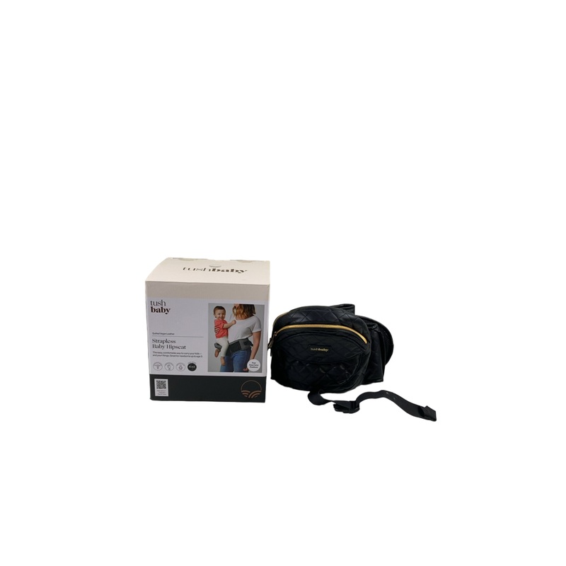 TushBaby Hip Baby Carrier, Black Vegan Leather