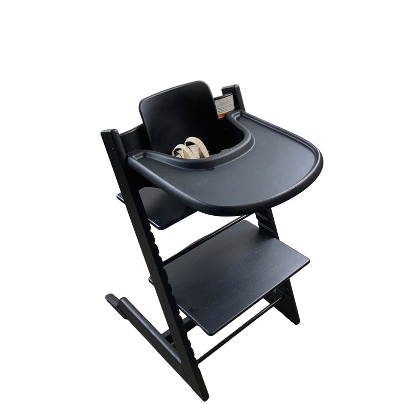 Stokke Tripp Trapp High Chair with Baby Set and Tray, Black, Black