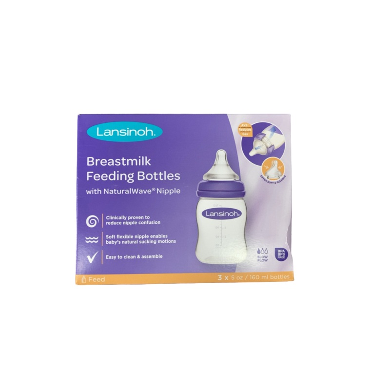 Lansinoh Baby Bottles, 5oz, 3 Pack