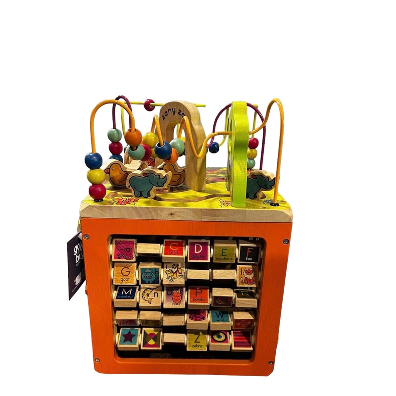 B. toys Zany Zoo Wooden Activity Cube