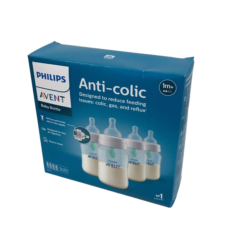 Philips Avent Anti-Colic Bottles, 9oz, 4-Pack, Clear, Regular