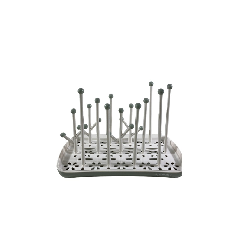 Sprucely Bottle Drying Rack, White/Sage